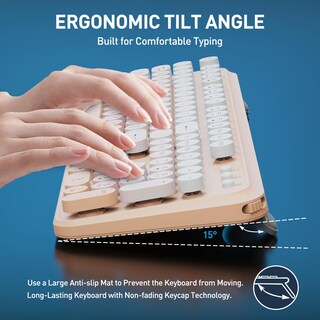 Foto 3 | Foto 3 | Set De Teclado Y Ratón Inalámbricos Fopett De Tamaño Completo Rosa - Venta Internacional.