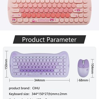 Foto 5 | Foto 5 | Combo De Teclado Y Ratón Tzbbl Cute Cat 2.4g Usb Inalámbrico - Venta Internacional.