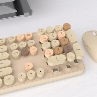 Foto 3 | Foto 3 | Combo De Teclado Y Ratón Inalámbricos Ubotie Typewriter Milk Tea - Venta Internacional.