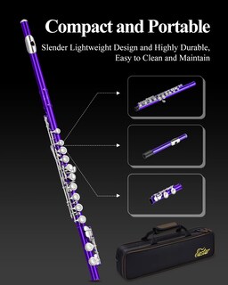 Foto 7 | Foto 7 | Flute Eastar Efl-1pu Con 16 Llaves Con Orificio Cerrado Para Niños Principiantes - Venta Internacional.