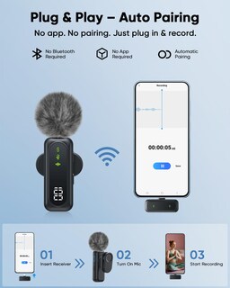 Foto 4 | Foto 4 | Micrófono Lavalier Inalámbrico Jubolion Para Iphone Con Batería - Venta Internacional.