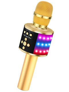 Foto 1 | Foto 1 | Micrófono De Karaoke Bonaok Bluetooth Inalámbrico Q78 Con Led Dorado - Venta Internacional.