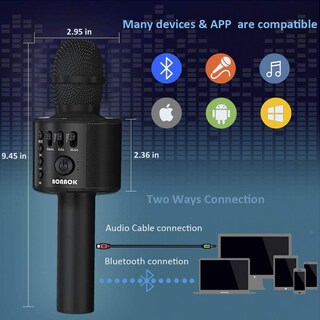 Foto 5 | Foto 5 | Micrófono Para Karaoke Bonaok Inalámbrico Bluetooth Q37 Negro - Venta Internacional.