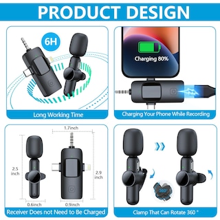 Foto 5 | Foto 5 | Micrófono Lavalier Inalámbrico Ricchi 3 En 1 Para Iphone/android - Venta Internacional.