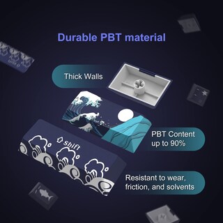 Foto 3 | Foto 3 | Keycaps Xvx Pbt 132 Teclas Great Wave Off Kanagawa Cherry Profile - Venta Internacional.