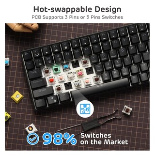 Foto 4 | Foto 4 | Teclado Mecánico Rk Royal Kludge Rk96 90% Inalámbrico Azul - Venta Internacional.