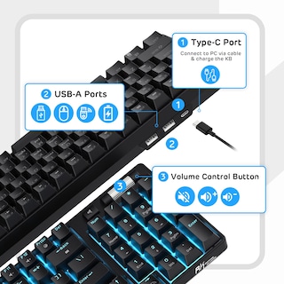 Foto 5 | Foto 5 | Teclado Mecánico Rk Royal Kludge Rk96 90% Inalámbrico Azul - Venta Internacional.
