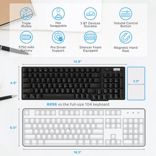 Foto 2 | Foto 2 | Teclado Mecánico Rk Royal Kludge Rk96 90% 96 Teclas Bt5.0 - Venta Internacional.