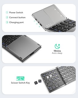 Foto 6 | Foto 6 | Teclado Bluetooth Plegable Samsers Touchpad Multidispositivo - Venta Internacional.