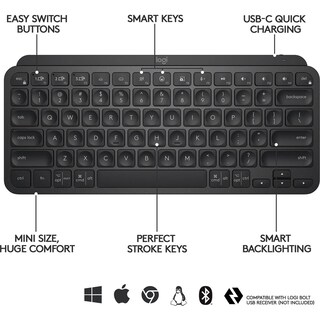 Foto 5 | Foto 5 | Teclado Logitech Mx Keys Mini Inalámbrico Bluetooth Negro - Venta Internacional.