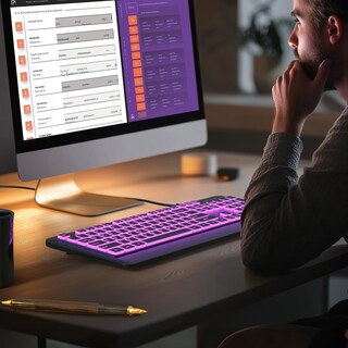 Foto 4 | Foto 4 | Teclado De Ordenador Retroiluminado Luzarriba Con Cable Usb Led 7 Colores - Venta Internacional.