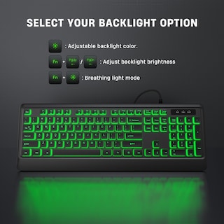 Foto 5 | Foto 5 | Teclado De Ordenador Retroiluminado Luzarriba Con Cable Usb Led 7 Colores - Venta Internacional.
