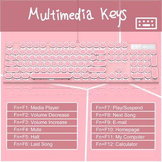 Foto 5 | Foto 5 | Teclado Mecánico Para Juegos Camiysn Typewriter Style Pink - Venta Internacional.