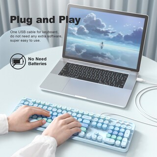 Foto 3 | Foto 3 | Teclado Atelus Large Print Usb Con Cable Para Pc Portátil Windows - Venta Internacional.