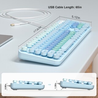 Foto 7 | Foto 7 | Teclado Atelus Large Print Usb Con Cable Para Pc Portátil Windows - Venta Internacional.