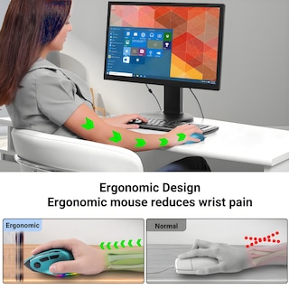 Foto 3 | Foto 3 | Ratón Jiggler Kuyhrf Ergonómico Bluetooth Vertical Azul - Venta Internacional.