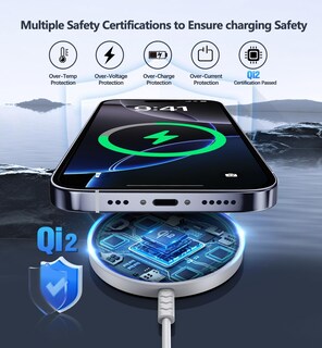 Foto 4 | Foto 4 | Cargador Inalámbrico Ziweo Qi2 Magnético De 15 W Para Iphone 16 Paquete De 2 - Venta Internacional.