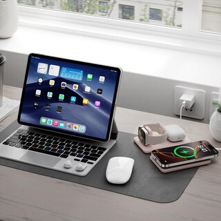 Foto 6 | Foto 6 | Estación De Carga Kmsoioa 3 En 1 Para Apple Con Adaptador Rosa - Venta Internacional.