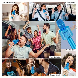 Foto 6 | Foto 6 | Micrófono Karaoke Bonaok Inalámbrico Bluetooth Q37 Azul - Venta Internacional.