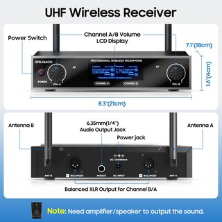 Foto 6 | Foto 6 | Sistema De Micrófono Inalámbrico Gpbjqaoo Uhf Professional - Venta Internacional.