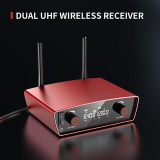 Foto 4 | Foto 4 | Sistema De Micrófono Inalámbrico Lotame Dual Mic Alcance De 275 Pies Uhf - Venta Internacional.