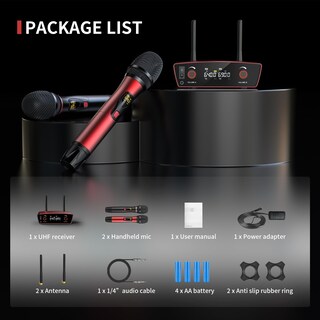 Foto 7 | Foto 7 | Sistema De Micrófono Inalámbrico Lotame Dual Mic Alcance De 275 Pies Uhf - Venta Internacional.