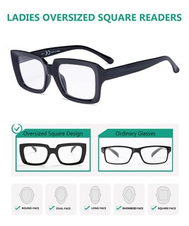 Foto 3 | Foto 3 | Gafas De Lectura Eyekepper Cuadradas De Gran Tamaño Para Mujer X4 - Venta Internacional.