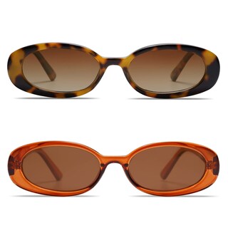 Foto 2 | Foto 2 | Gafas De Sol Vanlinker De Los Años 90 Retro Ovaladas Polarizadas Paquete De 2 - Venta Internacional.