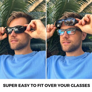 Foto 4 | Foto 4 | Gafas De Sol Fit Over Con Protección Solar Polarizada Corte Azul Unisex - Venta Internacional.