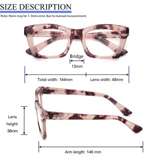 Foto 3 | Foto 3 | Gafas De Lectura Prtcslwd Estilo Oprah Cuadradas De Gran Tamaño Para Mujer - Venta Internacional.