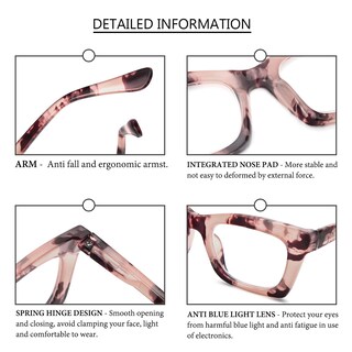 Foto 7 | Foto 7 | Gafas De Lectura Prtcslwd Estilo Oprah Cuadradas De Gran Tamaño Para Mujer - Venta Internacional.