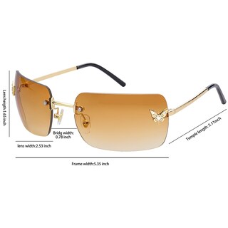 Foto 7 | Foto 7 | Gafas De Sol Knliwkm Rectángulo Sin Montura Y2k Fashion Uv400 - Venta Internacional.