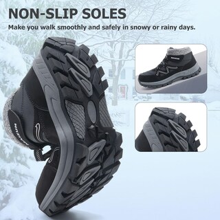 Foto 5 | Foto 5 | Botas De Invierno Moodeng  Casuales  Para Nieve  Piel Cálida  Senderismo  Hombre  Color Negro - Venta Internacional.