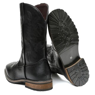 Foto 4 | Foto 4 | Botas Vaqueras Femflame Para Hombre Con Punta Cuadrada Estilo Western De Piel - Venta Internacional.