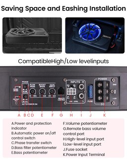 Foto 6 | Foto 6 | Subwoofer Para Coche Foltusymy 10 800 W Con Alimentación 2025 Delgado Para Debajo Del Asiento - Venta Internacional.