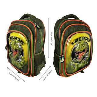 Foto 3 | Foto 3 | Mochila Golden Kids T-rex Dinosaurio Niño Primaria Gf-1679 Naranja