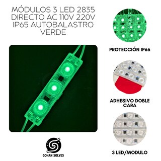 Foto 4 | Foto 4 | 20 Módulos Verde Directos 110v 2835 Conexión Directa Alta Iluminación Led Letreros Manualidades Respiraciones Negocio Ip65