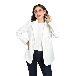 Foto 1 | Foto 1 | Blazer Con Bordado De Pedrería Roman Fashion /juvenil 11086 (blanco) Blanco