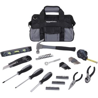 Foto 1 | Foto 1 | Amazon Basics - Juego De 65 Herramientas De Reparación Básicas Para El Hogar Con Bolsa