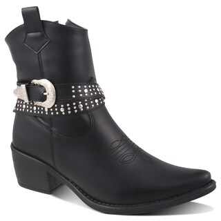 Foto 2 | Foto 2 | Bota Vaquera Dama Dominiq Modelo 1162 Negro Hebilla Y Estoperoles