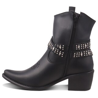 Foto 3 | Foto 3 | Bota Vaquera Dama Dominiq Modelo 1162 Negro Hebilla Y Estoperoles
