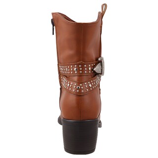 Foto 4 | Foto 4 | Bota Vaquera Dama Dominiq Modelo 1162 Marrón Hebilla Y Estoperoles