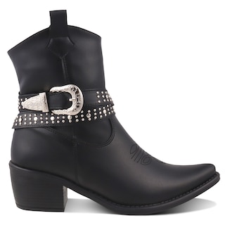 Foto 1 | Foto 1 | Bota Vaquera Dama Dominiq Modelo 1162 Negro Hebilla Y Estoperoles