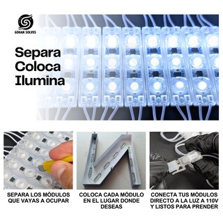 Foto 5 | Foto 5 | 100 Módulos De 3 Led Luz 2835 Tipo Lupa Expansiva Luz Intensa Ac 110v / 220v Ip65 Ideal Letreros Letras 3d Anuncios Decoraciones