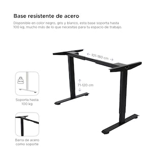 Foto 3 | Foto 3 | Escritorio Estandar Altura Ajustable Electrico Randu Negro Tablero 120x60 25mm Mad. Oscur