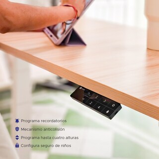 Foto 4 | Foto 4 | Escritorio Estandar Altura Ajustable Electrico Randu Negro Tablero 120x60 25mm Negro