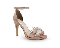 Sandalia Color Nude Moño Material Sintetico