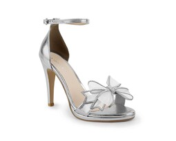 Sandalia Color Plata Moño Material Sintetico