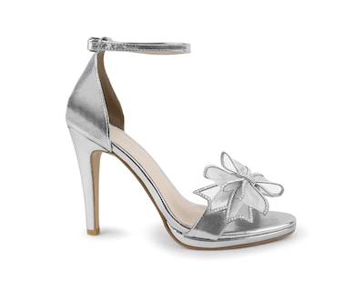 Foto 2 | Foto 2 | Sandalia Color Plata Moño Material Sintetico