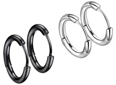 Foto 1 | Foto 1 | Aretes Xtellar De Acero Inoxidable Para Hombre Estilo Piercing Arracada En Argolla De 8mm - Pack De 2 Pares
